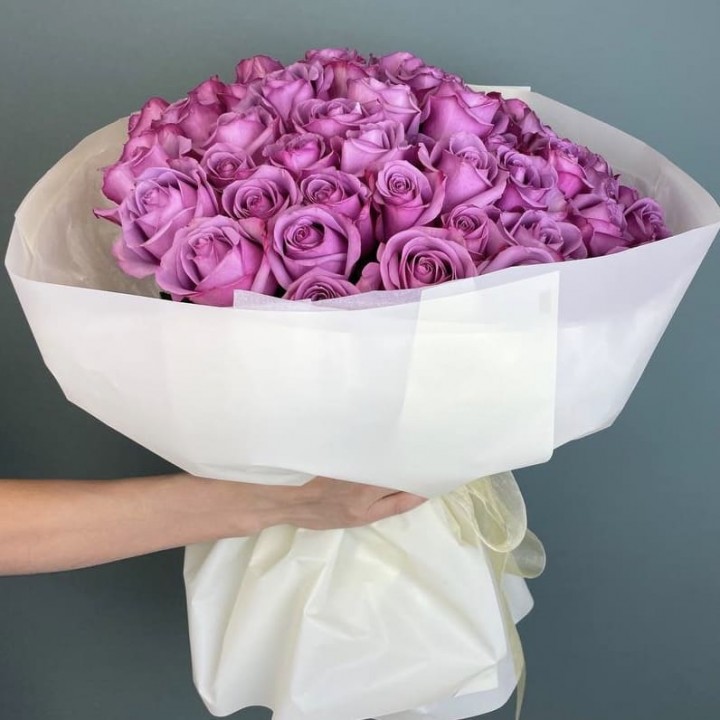 51 фиолетовая роза, 60 см.